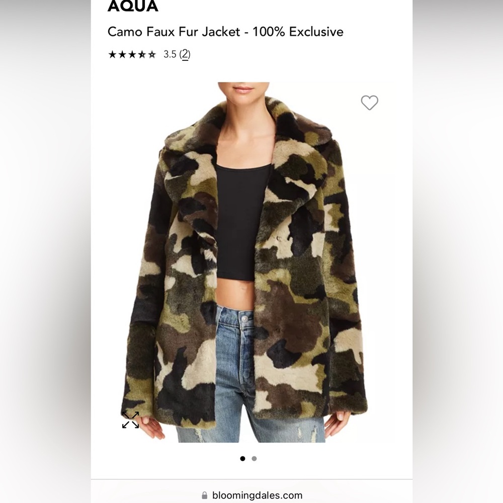 💚🤎🤍 AQUA - Bloomingdale’s exclusive faux fur coat in AWESOME condition